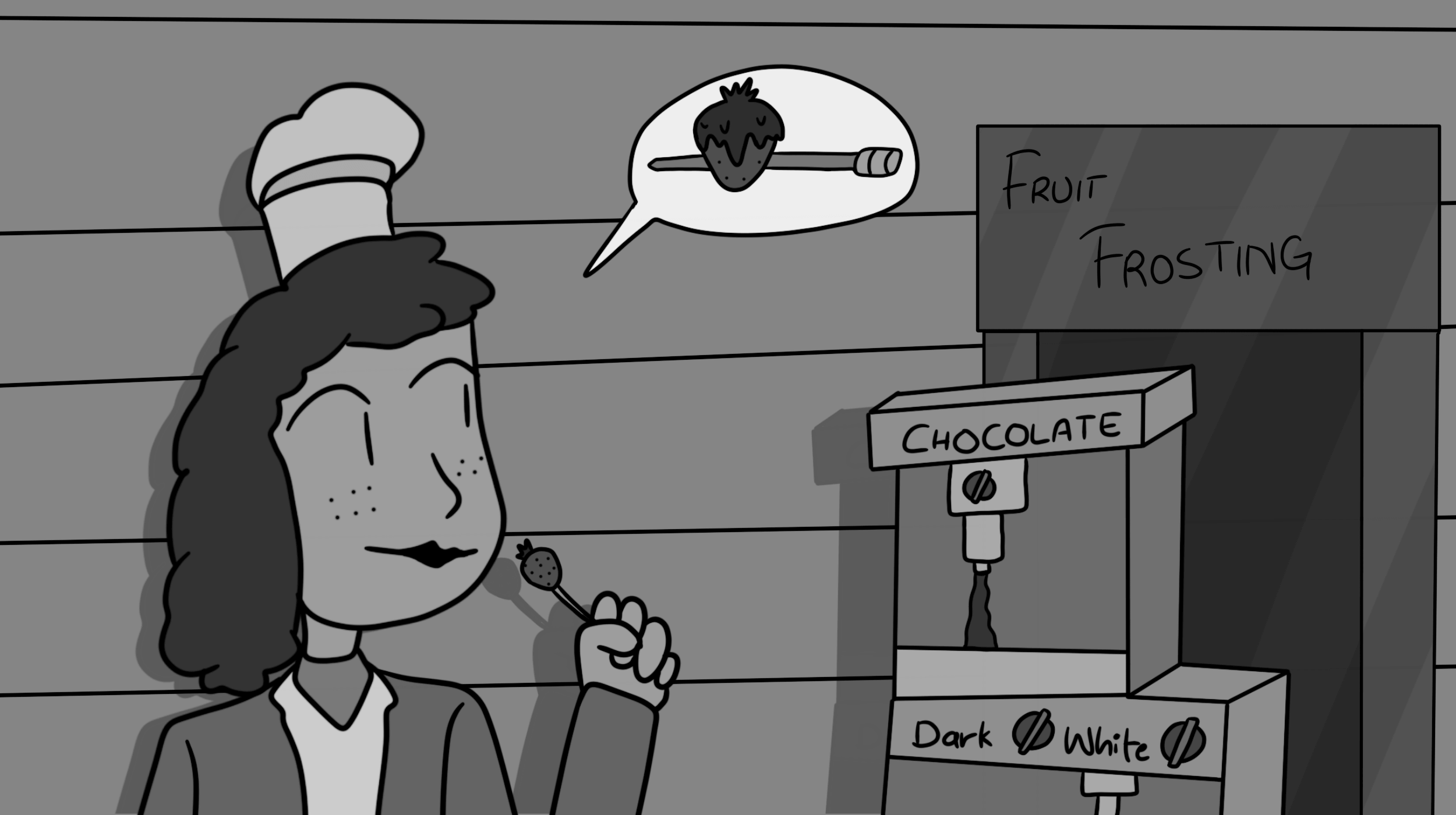 Test if the fruit is wrapped in chocolate